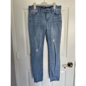 Buffalo David Bittoi Mid Rise Distressed Fringe Hem Skinny Jeans Size 6/28